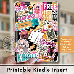 Printable Kindle Insert for Clear Case  Sarcastic Bookish Halloween Kindle Insert  Kindle Paperwhite  Kindle Basic  PDF + PNG