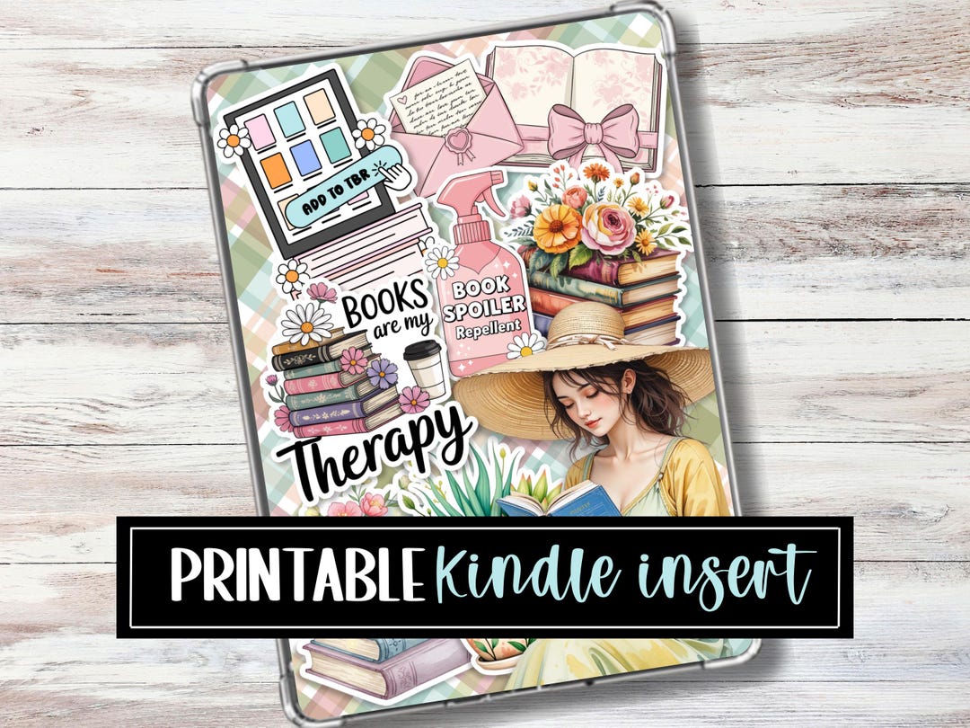 Retro Floral Spring Kindle Insert for Clear Case | Printable | Bookish ...