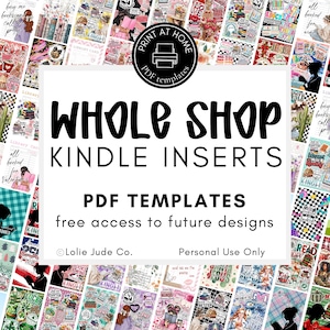 Inserto para Kindle Paquete completo de la tienda Inserto de funda transparente Kindle Paperwhite Decoración imprimible para Kindle para club de lectura Idea de regalo Pegatina Inserto para Kindle