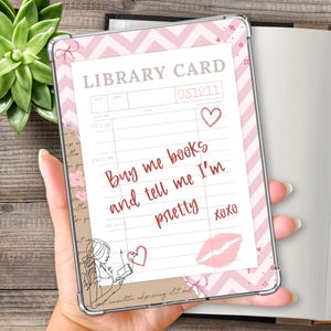 LIBRARY CARD Kindle Insert Download Duo | Vintage Library Card | Fits Paperwhite, Basic & Colorsoft | Printable Bookish Kindle Decor