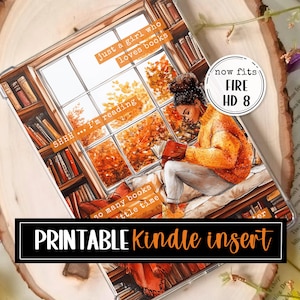 Étui transparent femme lisant fille noire avec insert Kindle