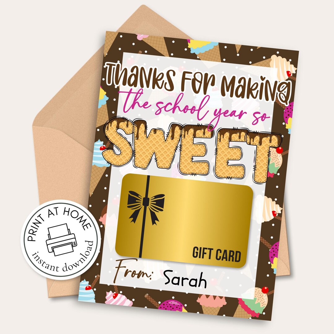 Teacher Appreciation Gift Card Holder End of Year Teacher Gift for ...