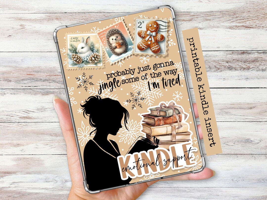 Printable Kindle Insert for Clear Case | Gingerbread Stamp Christmas ...