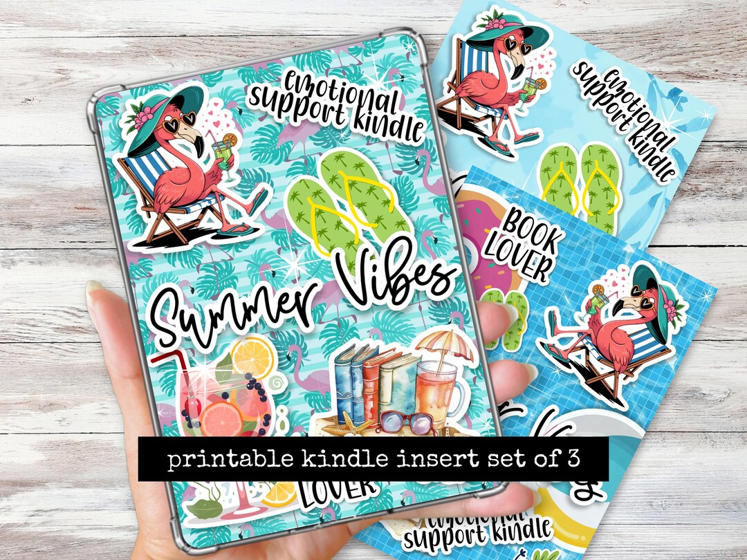 SUMMER VIBES Kindle Insert for Clear Case | Set of 3 | PRINTABLE ...