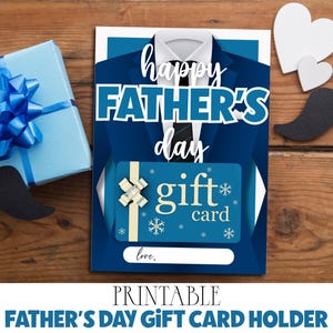 porte-cartes cadeau fête des pères |  Joyeuse fête des pères à imprimer | Cadeau des enfants | Porte-cartes cadeau Joyeuse fête des pères | 1er cadeau de fête des pères