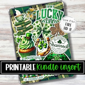 St. Patrick's Day Printable Kindle Insert  Lucky Irish Reader  PDF Template + PNG
