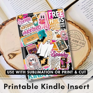 Utskrivbar Kindle-insats för genomskinligt fodral Sarkastisk boklig Halloween Kindle-insats Kindle Paperwhite Kindle Basic PDF + PNG