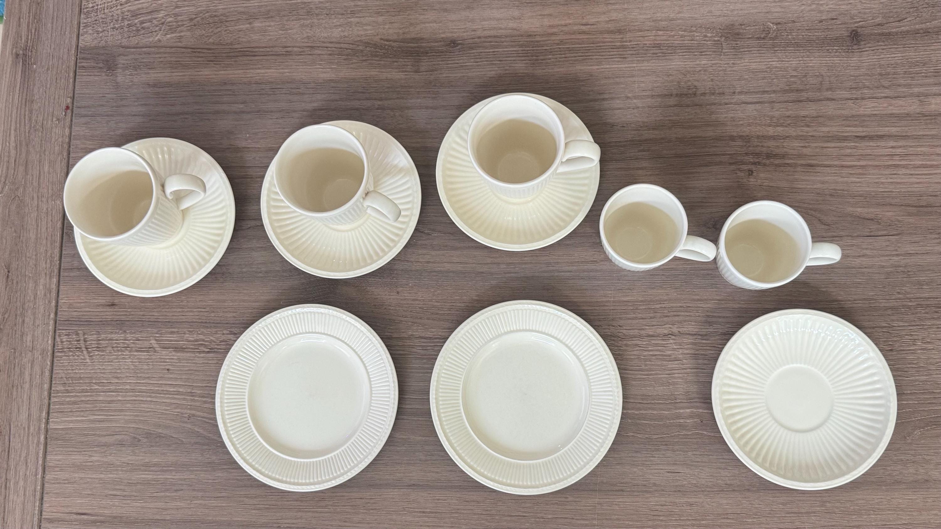 食器  EDME Queen's Ware Collection Wedgwood Edme Queen's Ware Cup Saucer Plate Trio - Etsy UK