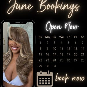 June Bookings Flyer, June Bookings Available, Summer Appointment Flyer, Spring Flyer, Hair, Nails, Makeup, Lashes , Spring Booking Flyer