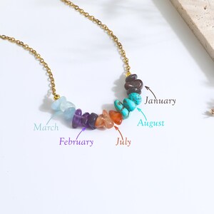 Custom Birthstone Necklace,Raw Birthstone Jewelry,Family Necklace,Multiple Birthstone Necklace,Woman Jewelry,Birthday Gift,Personalized Gift