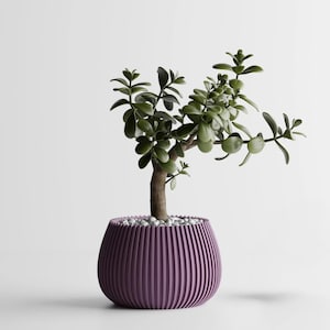 Modern Ribbed Planter Bowl | Vertical Flute Design, 4 Inch Opening
