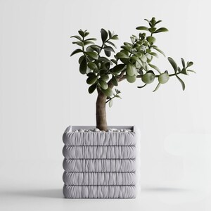 Planter pot Inflated Soft Cloth Series 8 Quilted Wave 4 inch Pot Opening | Textile Fold Pot | 3D printed planter