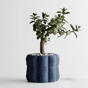 Inflated Soft Cloth Planter | Puffed Fabric Look Vase, Modern 3D Printed Pot