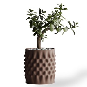 Pebble-Dimple Cylinder Plant Pot | Modern Textured PLA Planter (4 inch Opening)