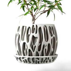 Slime Planter Pot with Drainage Tray, Organic Cutout 4 Inch Opening Plant Pot, Modern 3D Printed Indoor Planter