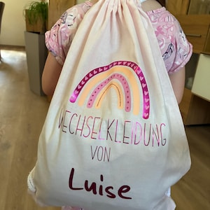 personalized gym bag, sports bag, school, daycare, kindergarten, change of clothes, change of clothes, gift, rainbow, change of clothes