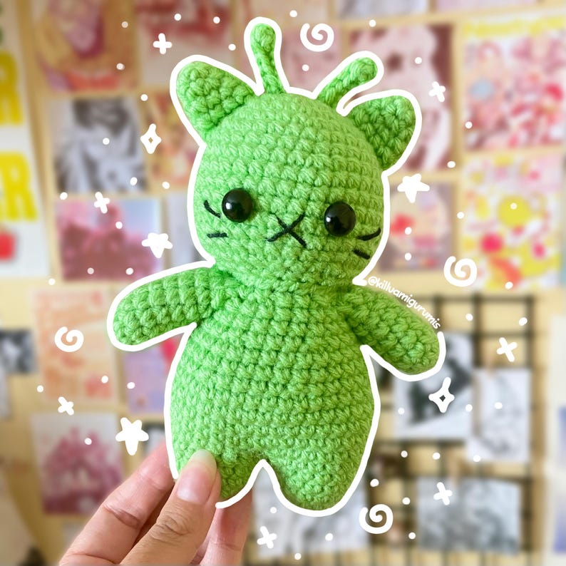 ENG PDF Alien Cat Plushie Amigurumi Pattern - Etsy