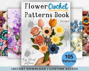 ultimate Flower Crochet Pattern Bundle – Roses, Tulips, Daisies, Sunflowers, Digital Patterns for Weddings, Mother’s Day, Home Décor,
