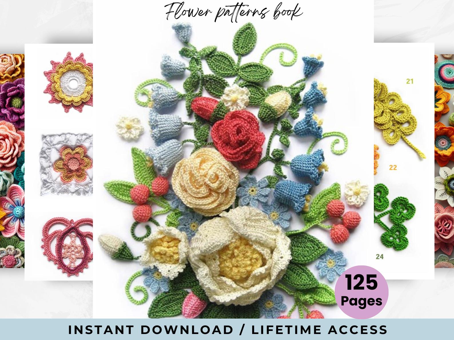 Flower Crochet patterns Bundle, Digital patterns, Bridal, tulip, Rose, forget me not,daisy, sunflower,flower bouquet pattern,spring
