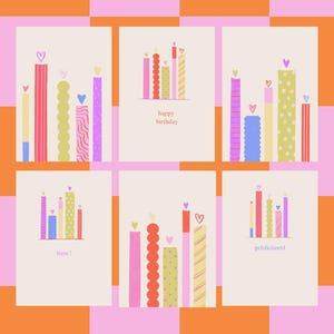 Set Candle - 6 kaarten - Zelf ontworpen & geïllustreerd