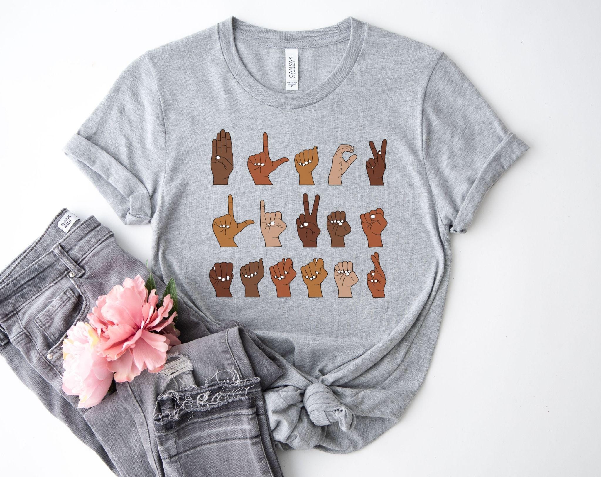 Hand Sign Black Lives Matter Tee, Equality & Civil Rights Tshirt, ASL ...