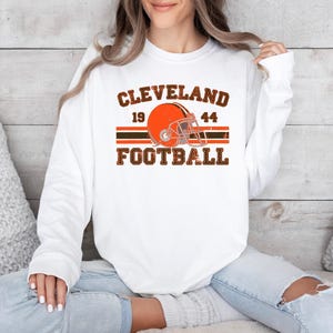 Distressed Cleveland Football Shirt Comfort Colors Browns Football Crewneck Retro Browns Shirt for Browns Football Fan Cleveland Browns Gift
