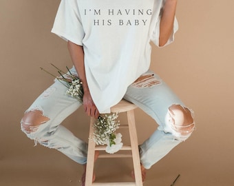States I'm Having His Baby No Albums, Subtle Taylor Fan Baby Reveal Tee, Aesthetic Tee, Taylor Fan Shirt, Baby Reveal T-Shirt, Gift for Her