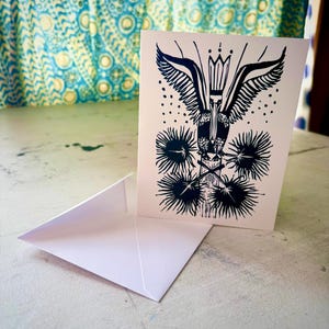 Set di biglietti d'auguri Pelican - 4 biglietti d'auguri vuoti con buste - Inchiostro nero su crema - Confezione di cancelleria 4,25 x 5,5 - Biglietti d'auguri con illustrazioni sulla fauna selvatica della costa del Golfo