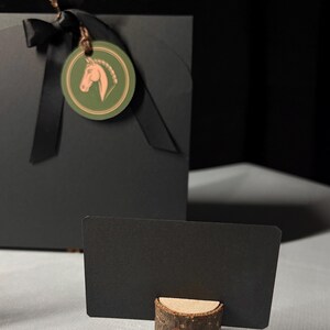 Ready-to-Gift Wooden Rocking Horse Set • Black Gift Box • Personalized Card • Symbolic Keepsake