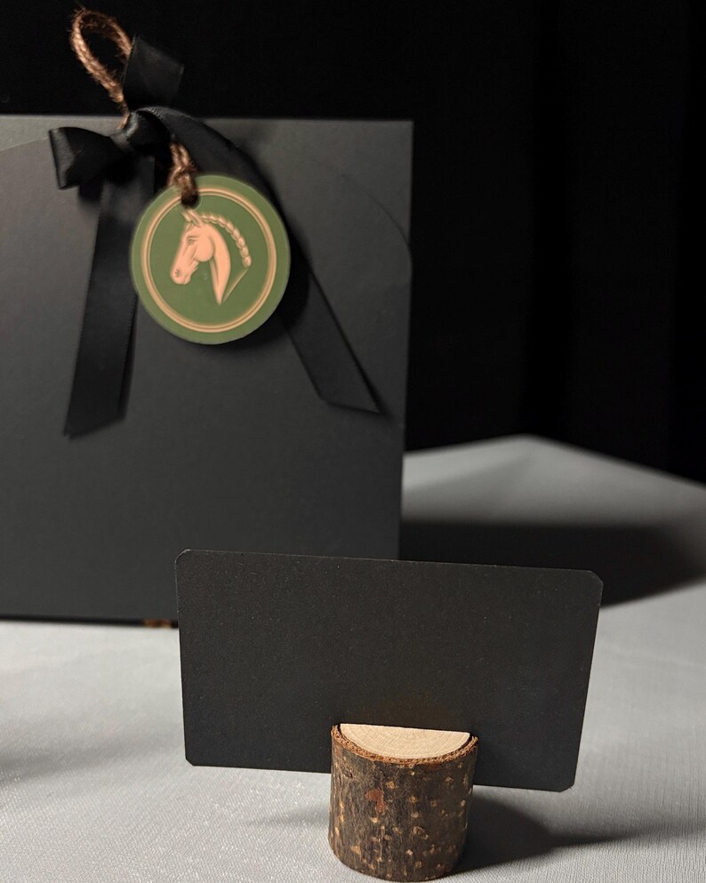 Ready-to-Gift Wooden Rocking Horse Set • Black Gift Box • Personalized Card • Symbolic Keepsake