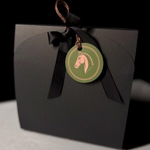 Ready-to-Gift Wooden Rocking Horse Set • Black Gift Box • Personalized Card • Symbolic Keepsake