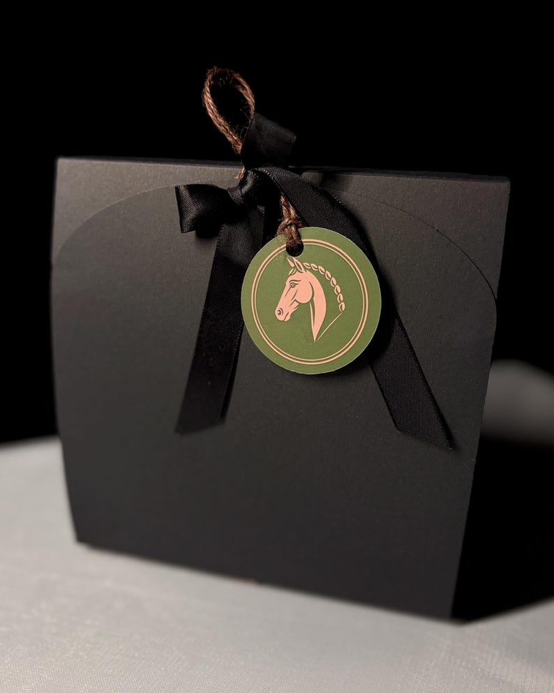 Ready-to-Gift Wooden Rocking Horse Set • Black Gift Box • Personalized Card • Symbolic Keepsake