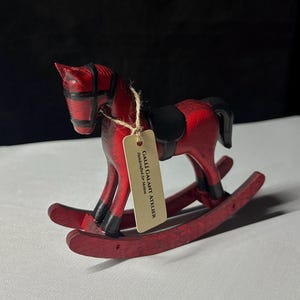 Ready-to-Gift Wooden Rocking Horse Set • Black Gift Box • Personalized Card • Symbolic Keepsake