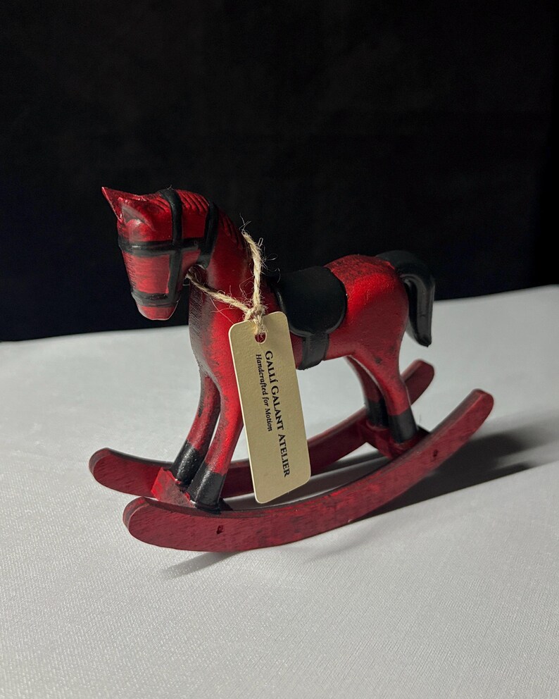 Ready-to-Gift Wooden Rocking Horse Set • Black Gift Box • Personalized Card • Symbolic Keepsake