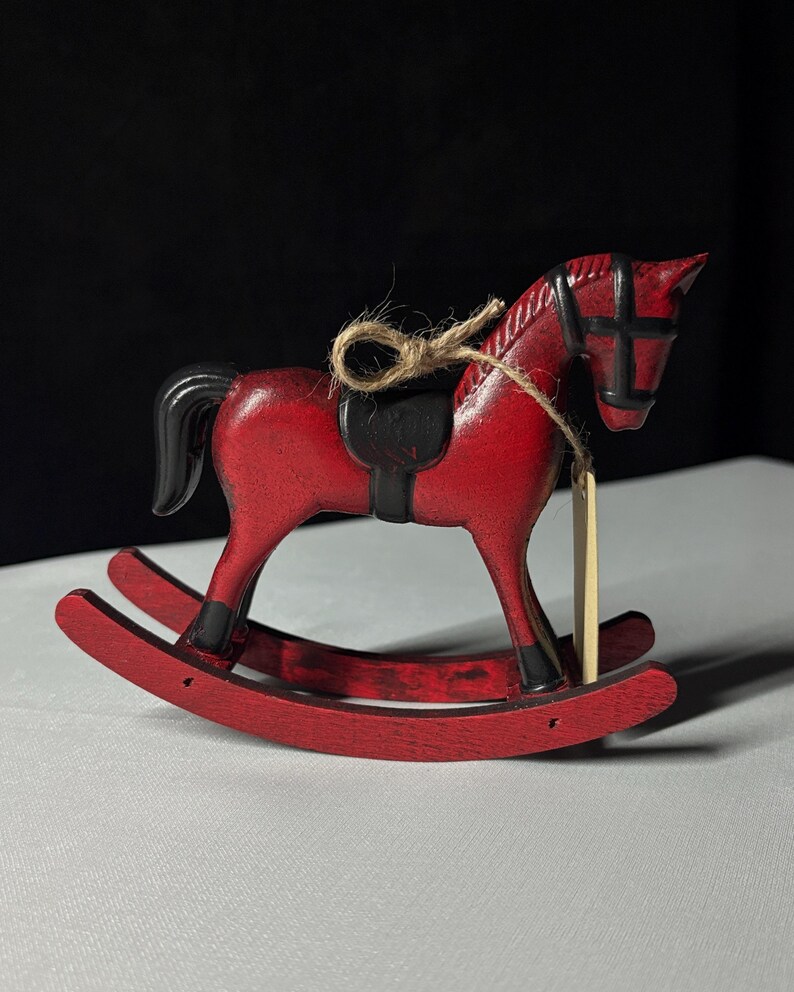 Ready-to-Gift Wooden Rocking Horse Set • Black Gift Box • Personalized Card • Symbolic Keepsake