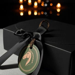Ready-to-Gift Wooden Rocking Horse Set • Black Gift Box • Personalized Card • Symbolic Keepsake