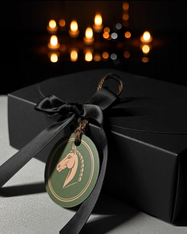 Ready-to-Gift Wooden Rocking Horse Set • Black Gift Box • Personalized Card • Symbolic Keepsake