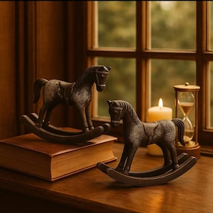 Ready-to-Gift Rocking Horse Set · Personalized Keepsake · Wooden Horse Ornament · 2026 Mini Calendar · Symbolic Gift Duo / Family Set