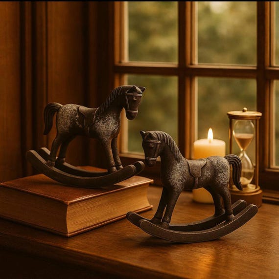 Ready-to-Gift Rocking Horse Set · Personalized Keepsake · Wooden Horse Ornament · 2026 Mini Calendar · Symbolic Gift