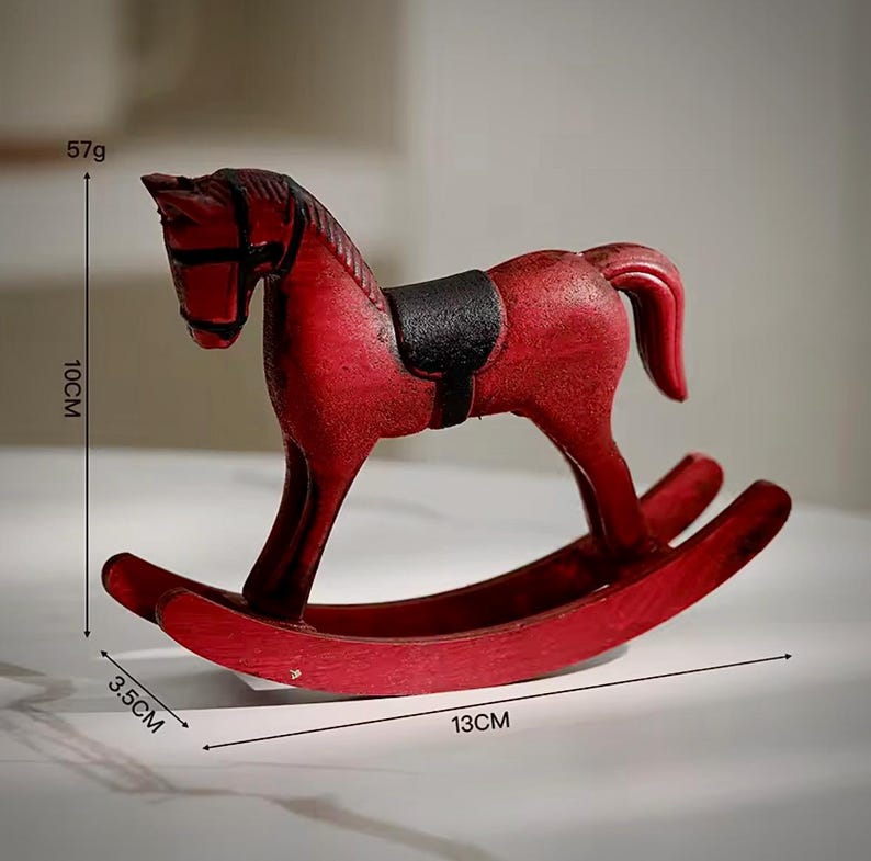 Ready-to-Gift Wooden Rocking Horse Set • Black Gift Box • Personalized Card • Symbolic Keepsake