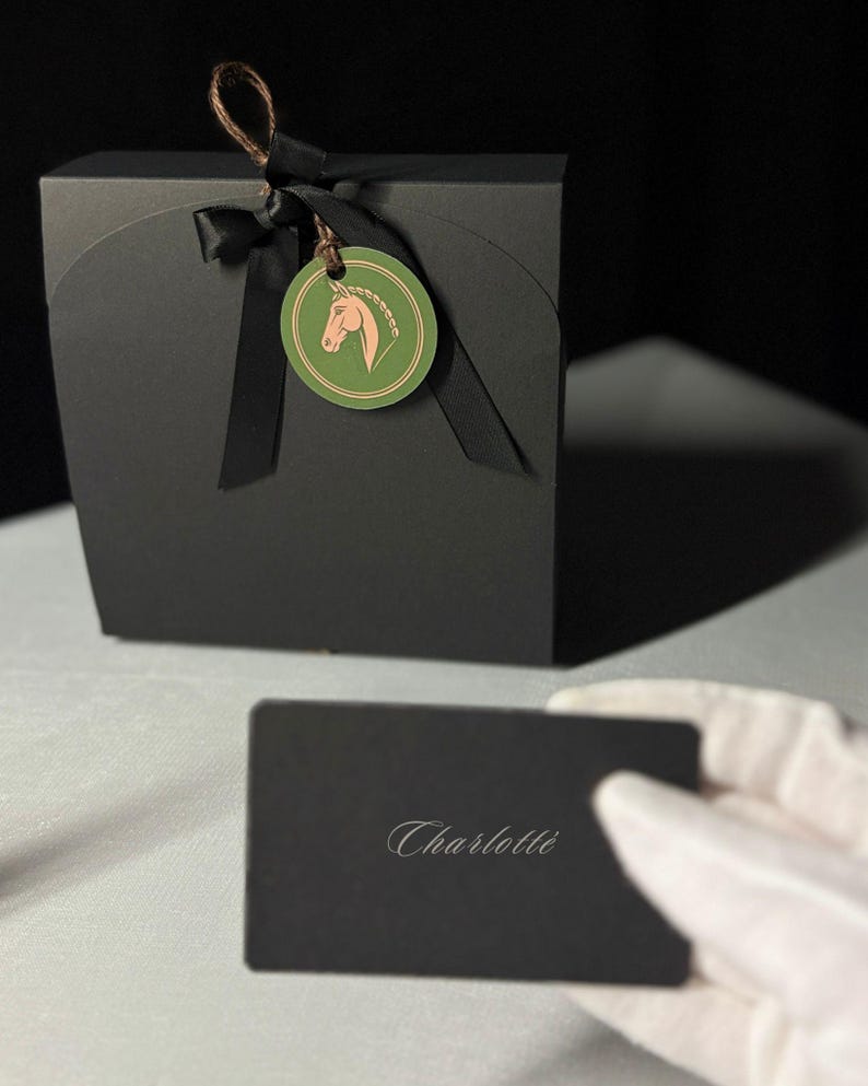 Ready-to-Gift Wooden Rocking Horse Set • Black Gift Box • Personalized Card • Symbolic Keepsake