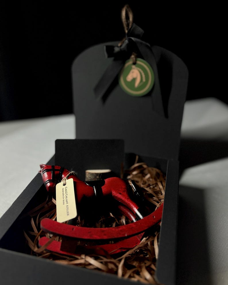 Ready-to-Gift Wooden Rocking Horse Set • Black Gift Box • Personalized Card • Symbolic Keepsake