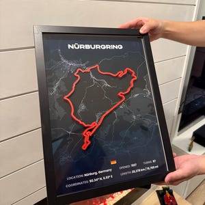 Formel 1 Nürburgring-Streckenposter · 3D gedruckte F1 Germany Grandprix Wandkunst · F1 Erinnerungsstücke · F1 Racing Geschenk für Motorsportfans