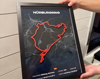 Pôster 3D da pista de Nürburgring da Fórmula 1 · Arte de parede impressa em 3D do Grande Prêmio da Alemanha de F1 · Lembranças da F1 · Presente para fãs de automobilismo da F1