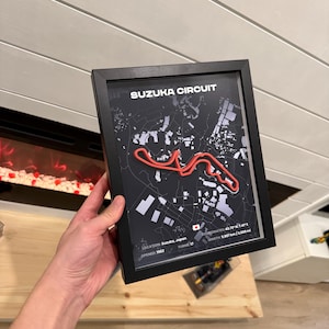 Formula 1 3D Printed Suzuka Circuit F1 Track Poster · F1 Wall Art · Handmade Formula 1 Racing Gift · Formula 1 Map · F1 Motorsport Decor Art