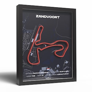 3D-geprinte poster Formule 1 circuit Zandvoort · Nederlandse Grand Prix-muurkunst · Formule 1 Nederland F1 Circuit Collectible Racing Cadeau voor fans