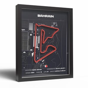 Affiche imprimée en 3D du circuit de Formule 1 de Bahreïn · Art mural du Grand Prix de Bahreïn · Décoration de circuit de F1 pour les fans de course · Cadeau de Formule 1 pour les fans de course