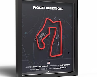 Road America Animated LED RGB Neon Race Track Circuit Desk Wall