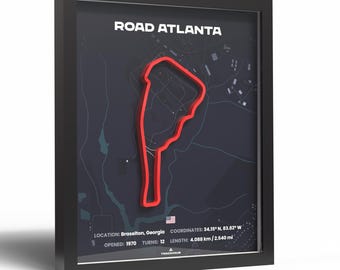 Poster artistico 3D del circuito di Atlanta - Decorazione del circuito - Regalo da corsa per gli appassionati di sport motoristici
