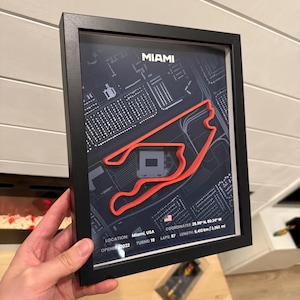 Poster del circuito di Formula 1 di Miami · Stampa 3D del circuito cittadino del Gran Premio di F1 · Decorazioni F1 · Regalo di F1 Motorsport per gli appassionati di corse